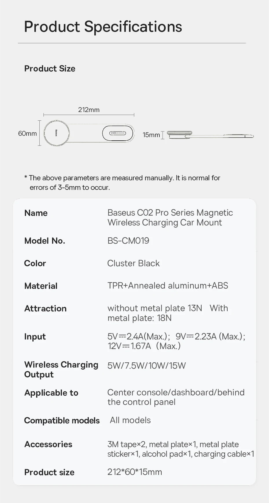 Baseus Magnetic Car Phone Holder 15W Wireless Charger Bendable Car Phone Mount for iPhone 12-17 Stand Dashboard Center Console