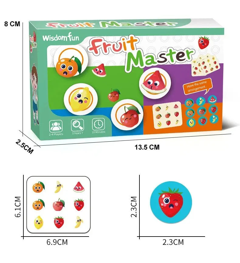 Kids Educational Toys Board Games Fruit Master Color Matching Parent-Child Mindfulness Exercise Interactive Toy