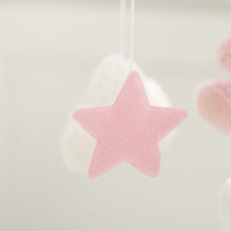 Baby Crib Mobile Rattle Toy 0-12Months Infant Soft Felt mobile Teddy Velvet Bear Bed Bell Hanging Toy Holder Bracket Crib Toy