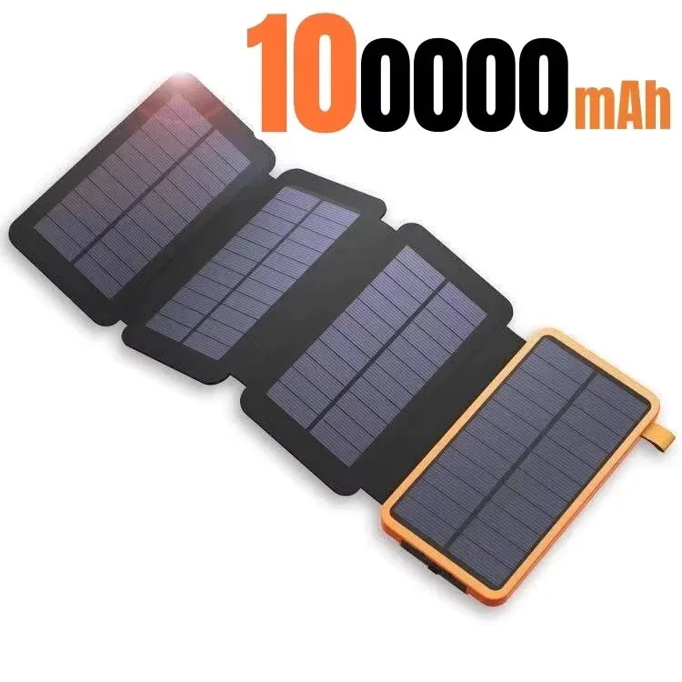 بنك طاقة شمسية بسعة 200000 مللي أمبير، ألواح شمسية قابلة للطي، مخرج USB بقوة 5 فولت و2 أمبير، محمول للاستخدام في التخييم والرحلات الخارجية، يعمل بالطاقة الشمسية، متوافق مع أجهزة iPhone وAndroid