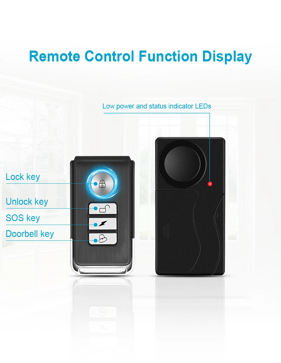 Wireless Vibration Alarm Door And Window Anti-Theft Alarm With Remote Control 110dB Motorcycle Bicycle Security Sensor System