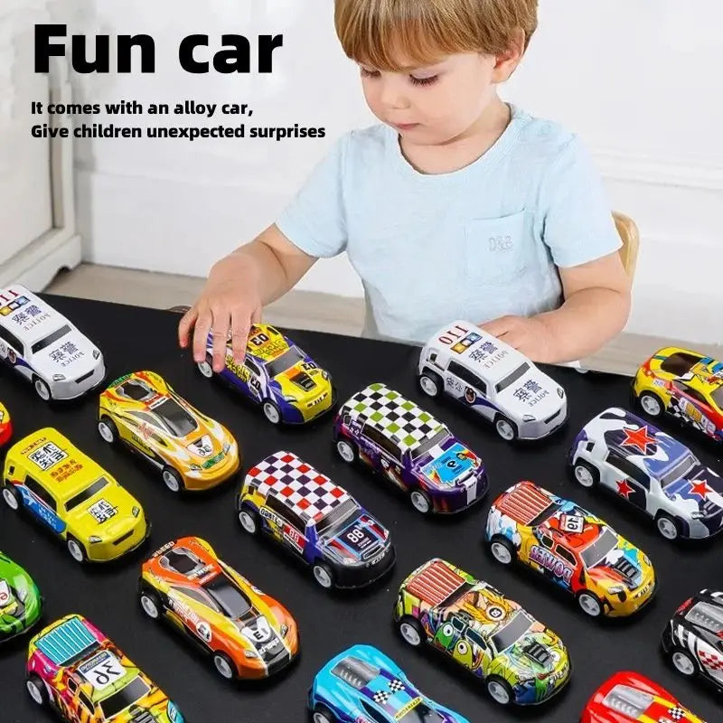100/50/30/20/10stk Toy Car Alloy Car Children Boy Baby Pull Back Car Gift Educational Set Mini model Cartoon Inertia Racing Car