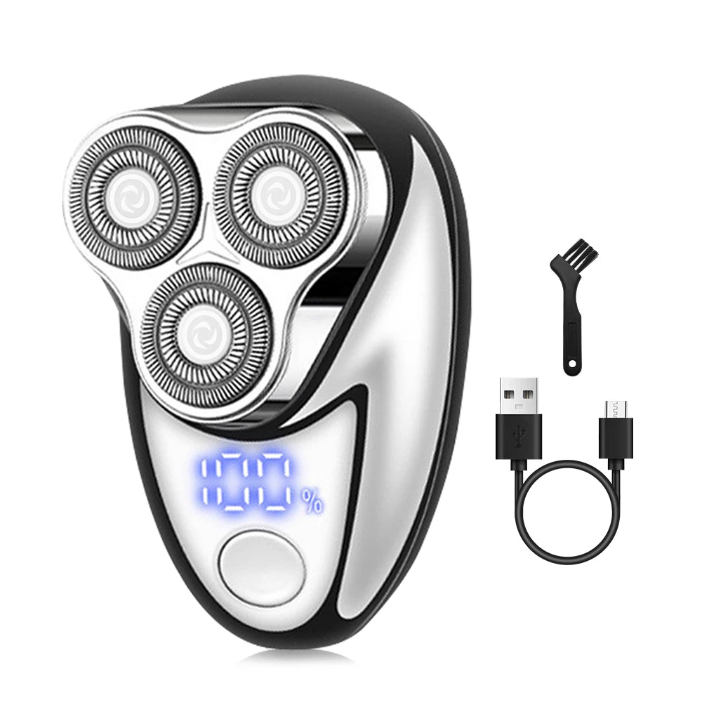 Mini rechargeable electric shaver with digital display - portable and easy-to-use shaver