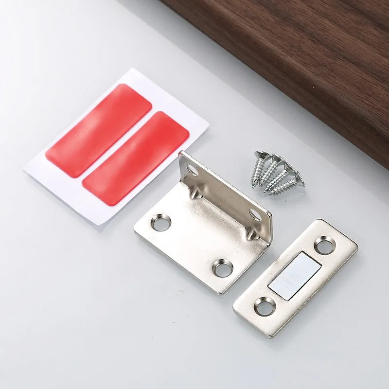 Cabinet Catches Stopper L-type Ultra Thin Door Strong Magnets Invisible No Nail Needed Adhesive Drawer Magnet Lock Closet Closer