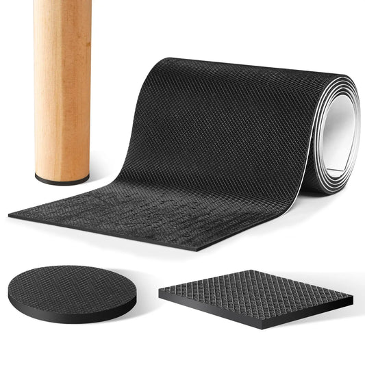 Self Adhesive Non Slip Furniture Pads 4”x40” Rubber Floor Protectors, Cuttable Anti Skid Grippers for Hardwood Floors