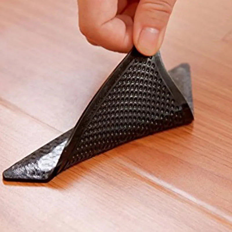 1-5set  Triangle Non Slip Rug Grippers Reusable Anti Slip Carpet Pads Rug Corner Gripper For Tile Floors Carpets Corners Mat