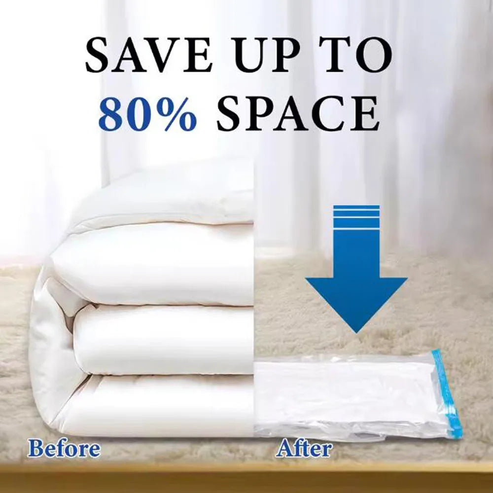 1/5 Pack Vacuum Storage Bags, Space Saver Bags Compression for Comforters and Blankets, Sealer Clothes Travel Packing Organizer
