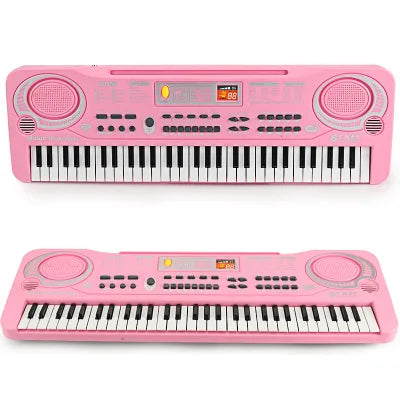Kids Electronic Piano Keyboard Portable 61 Keys Organ with Microphone Education Toys Musical Instrument Gift for Child Beginner