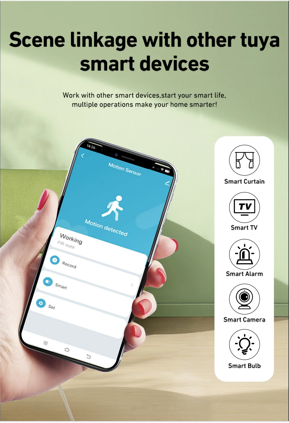 Tuya WiFI Motion Sensor PIR Smart Human Body Home Burglar Sensor APP Remote Control Via Smart Life For Smart Home Support Alexa