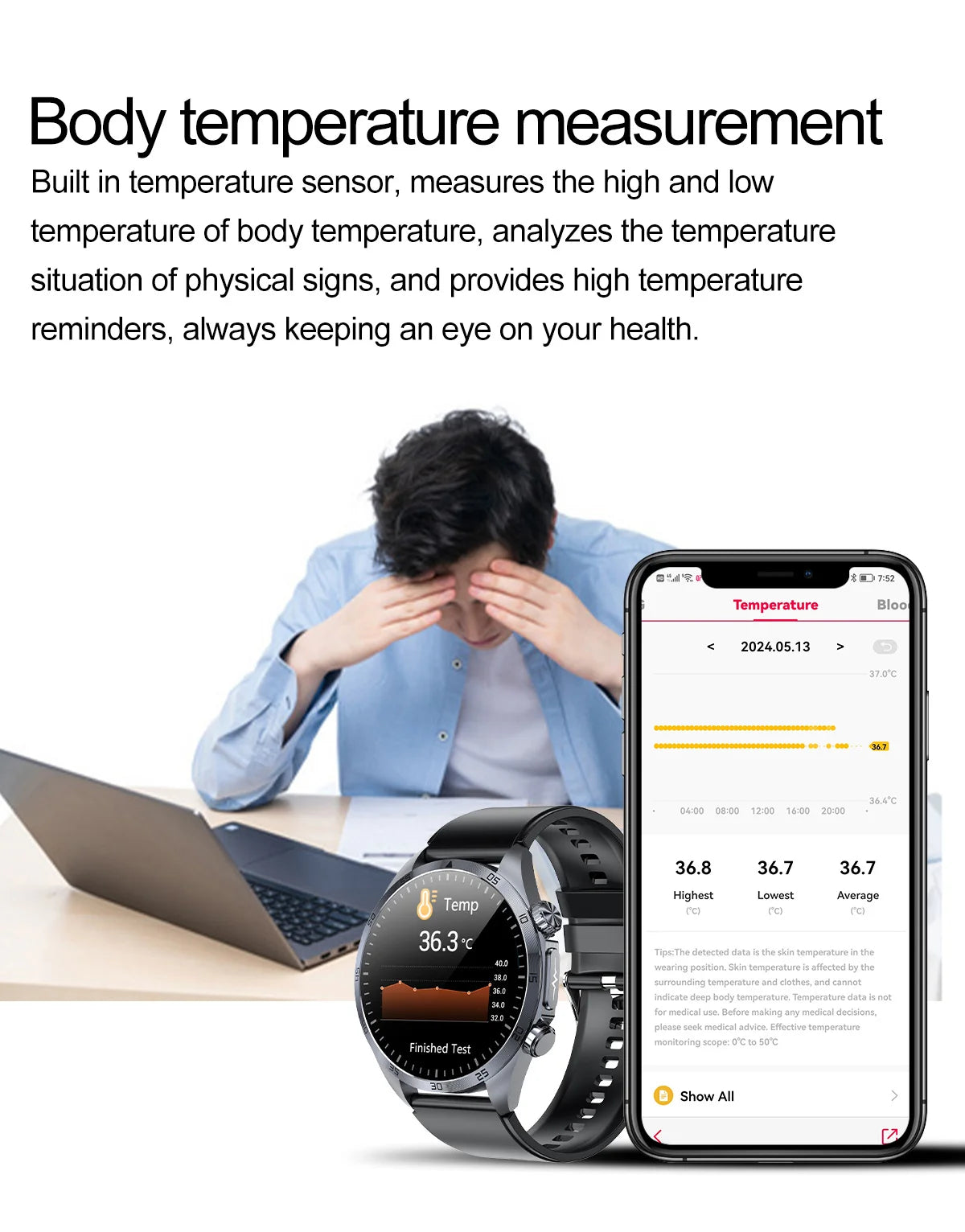 2025 Laser Pulse Uric Acid Blood Fat Nursing Smart Watch Men Body Fat Blood pressure ECG+PPG Sleep aid Treatment Health Watch