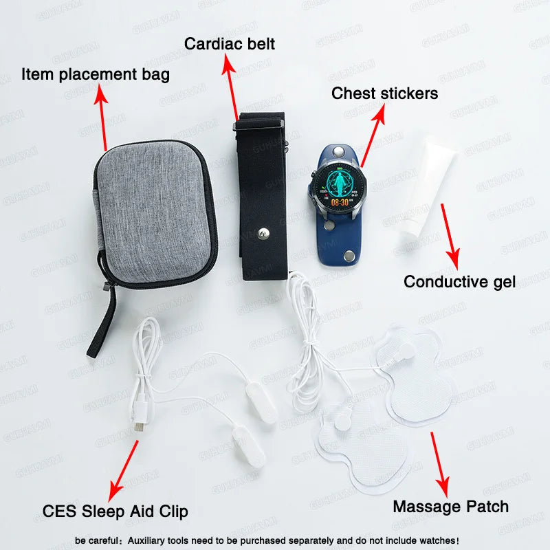 2025 Laser Pulse Uric Acid Blood Fat Nursing Smart Watch Men Body Fat Blood pressure ECG+PPG Sleep aid Treatment Health Watch