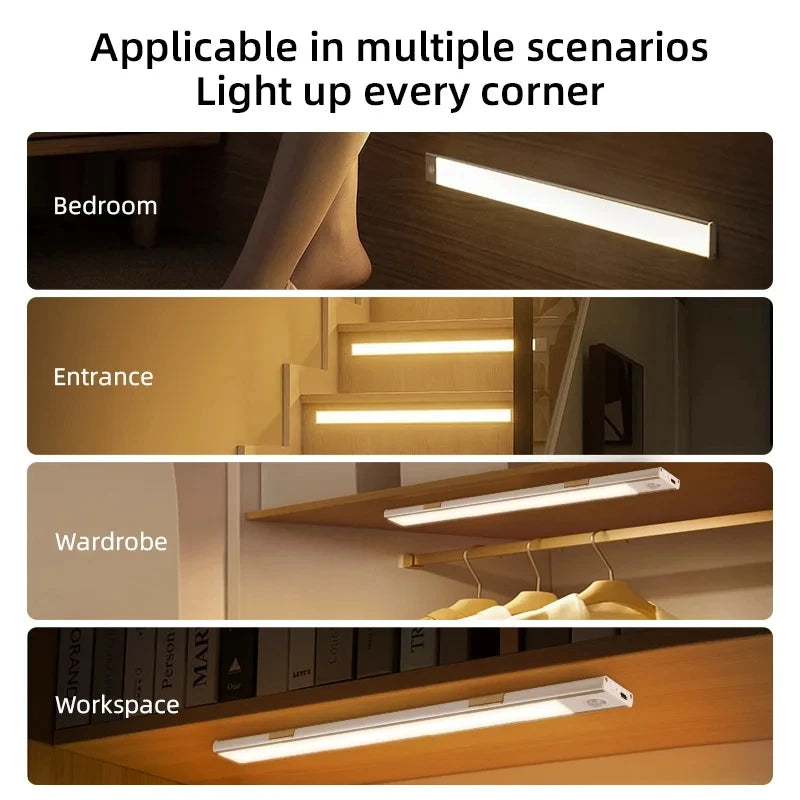 LED Sensor Cabinet Lights Dimmable Night Light for Living Room Wardrobe Kitchen Lamp Led Tube Wireless Motion Sensor Night Lamp