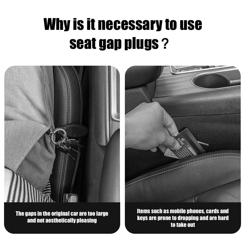 Car Seat Gap Filler Soft Car Shaped Pads Leather Leak Pads Filler Shims Universal Car Accessories Interior Storage Organizers