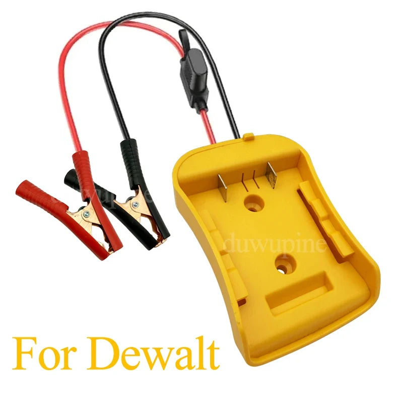 Igniter Jump Starter for Makita DeWalt Milwaukee 18V Battery Car Booster Cable with Fuse Automotive Emergency Power DIY Adapter