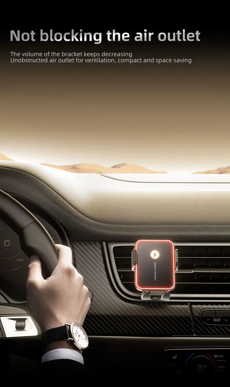 Magnetic Car Phone Holder 15W Wireless Fast Charger Infrared Induction Car Air Vent Bracket for iPhone 12 13 14 15 Andorid Mount