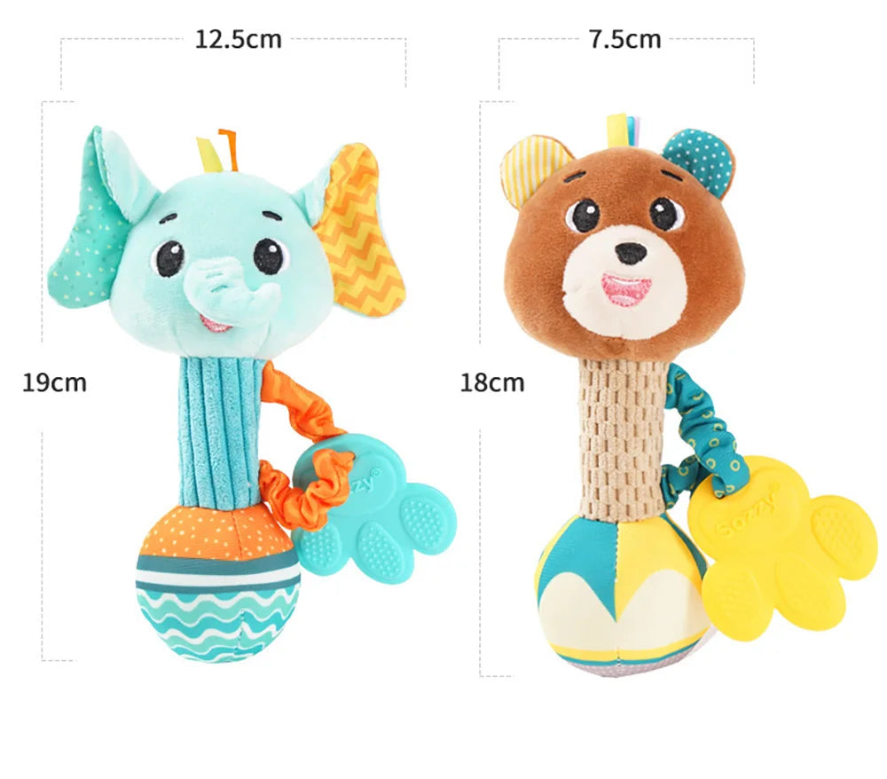 Baby Rattles Soft Hand Grab Sensory Shaker Teething Toys for BabiesSensory Plush Animal Toys for 0 12 Months Newborn Toys Gifts