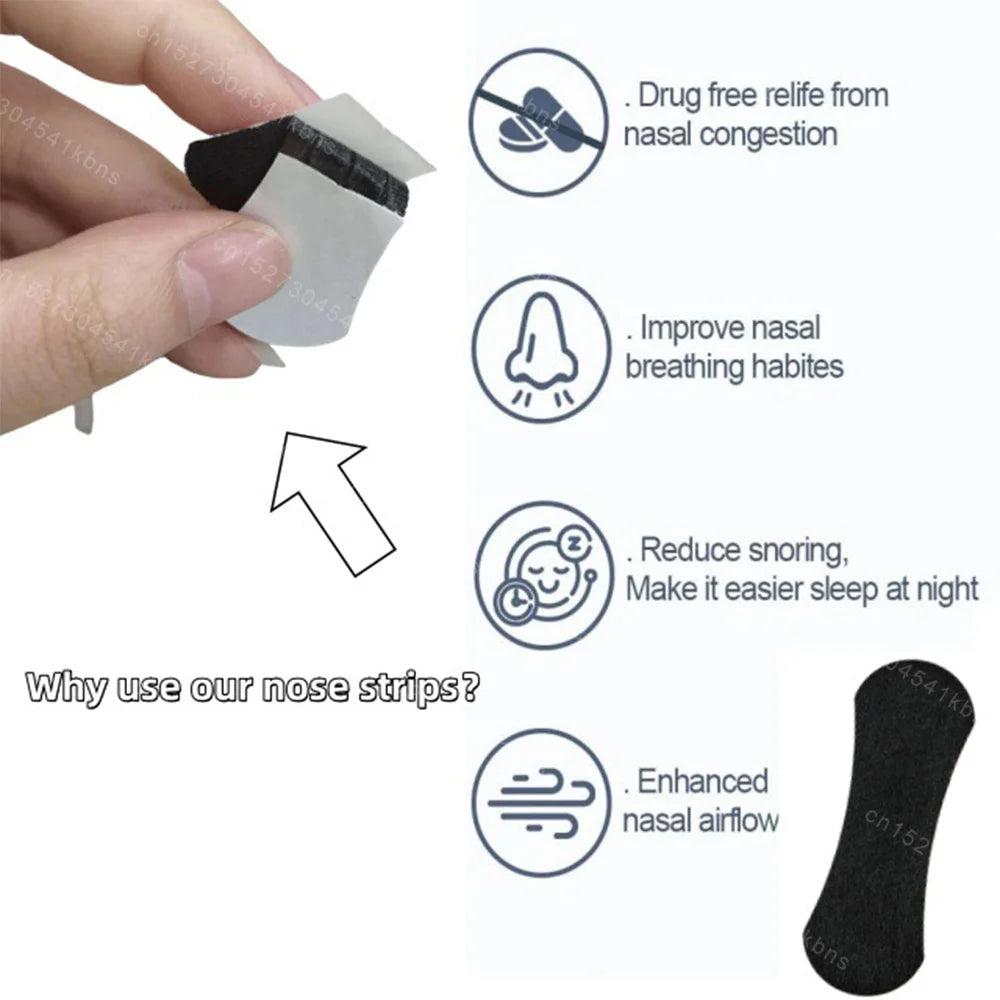 10/100Pcs Nasal Strips Portable Breathing Nose Strips Right Way Stop Snoring Sleeping Aid Device Easier Breath Improve Sleep