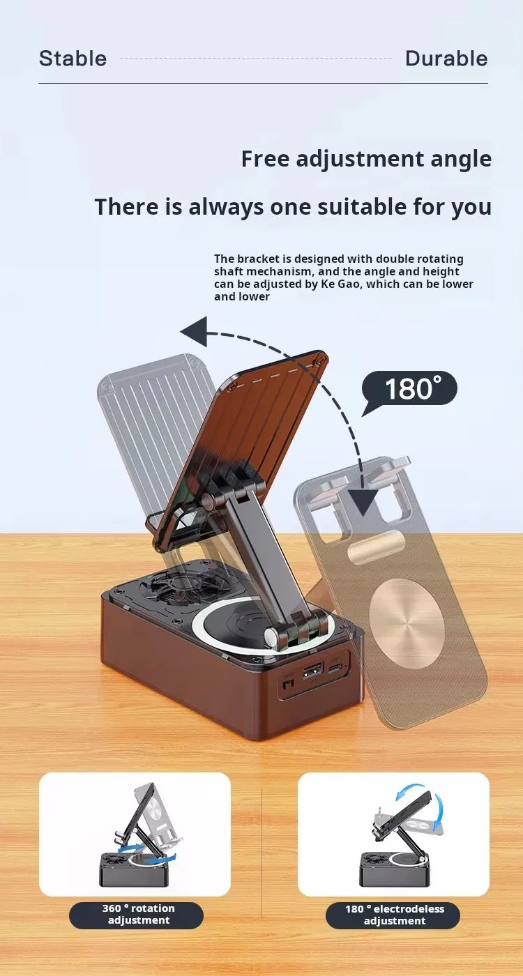 New Cell Phone Holder Stand With Bluetooth Speaker Adjustable Desktop Live Lazy Tablet Bracket Support Portable Wireless Speaker