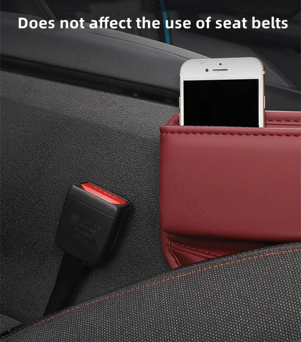 Leather Car Seat Gap Organizer Multifunction Console Crevice Filler Side Storage Box with Cup Holder Car Interior Storage Pocket