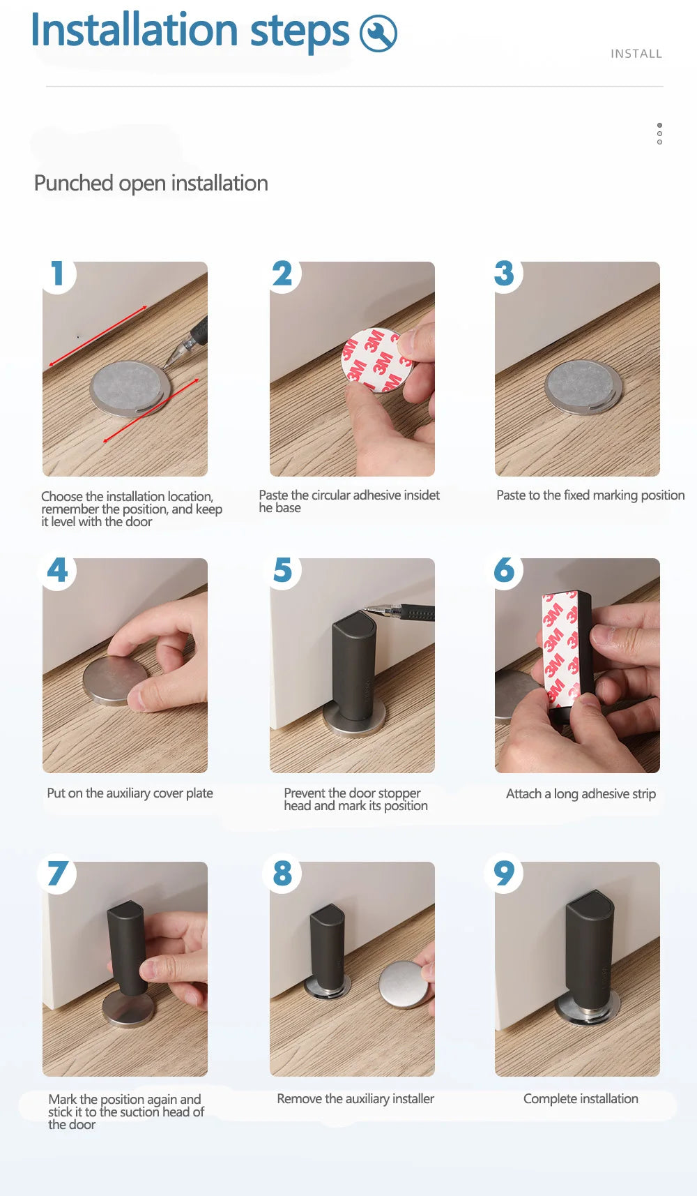 Magnetic door stopper, wall protector, bumper, door stopper, door seat, home decoration, hidden door stopper furniture hardware