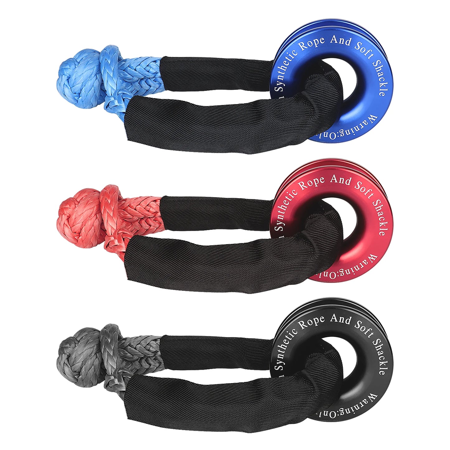 41000lbs Soft Shackle Synthetic Rope Heavy Duty Offroad 4X4 Tow Shackle Strap with Protective Sleeve for Jeep Truck SUV