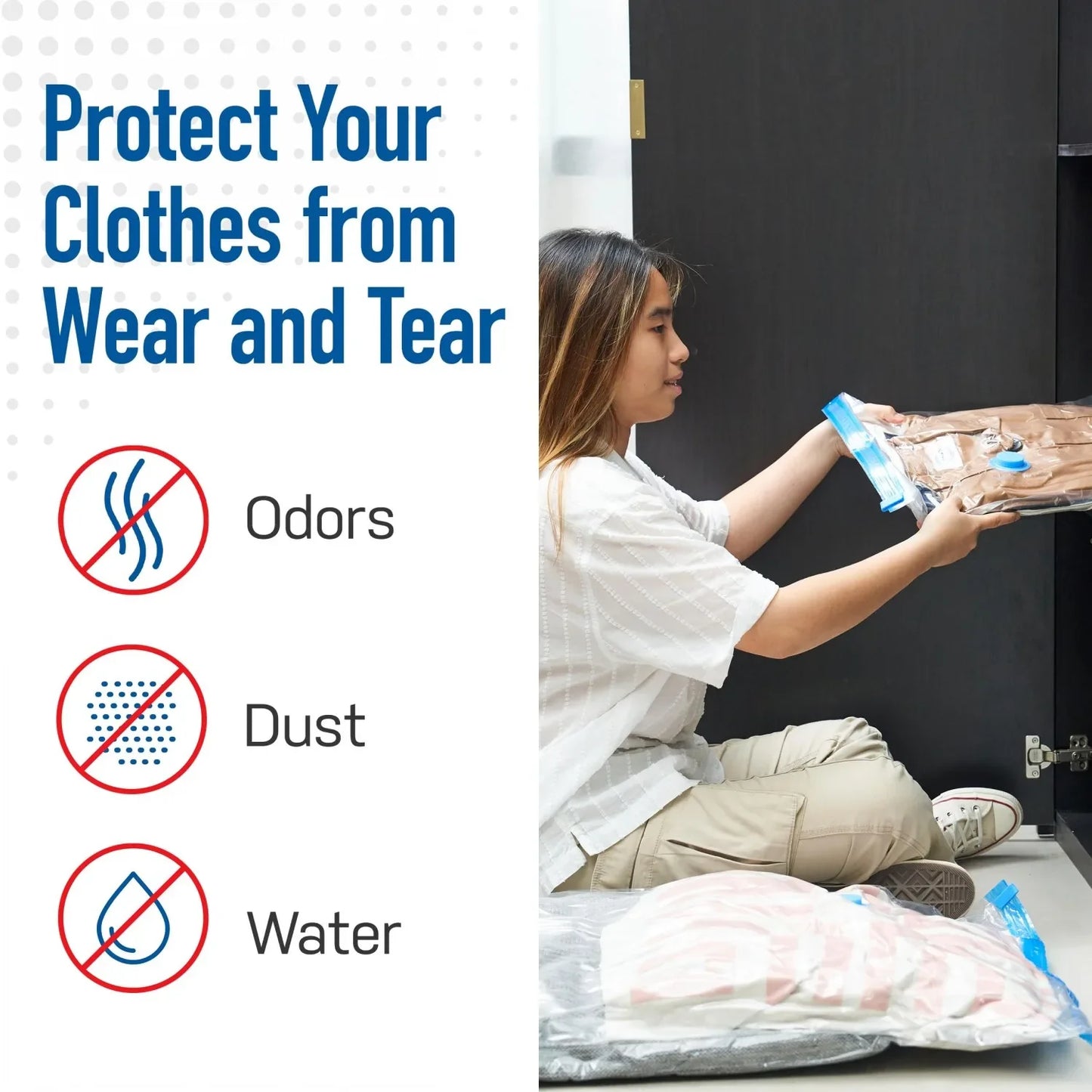 Vacuum Storage Bags, Space Saver Bags Compression for Comforters and Blankets, Sealer Clothes Travel Packing Organizer