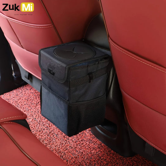 Car Trash Can with Lid - Leakproof Trash Bin Car Garbage Can, Collapsible Automotive Truck Organizer and Storage Bag Car Accesso