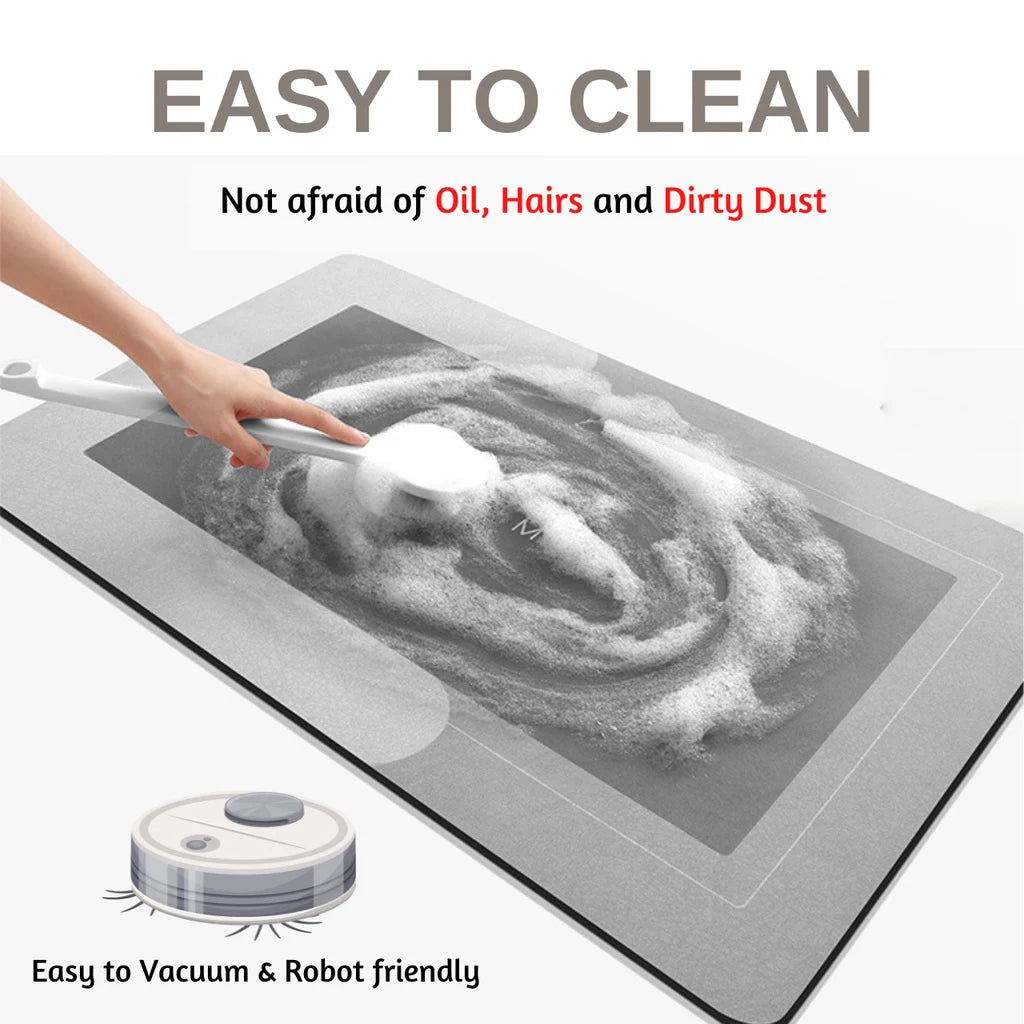 Super Absorbent Kitchen Floor Mat Diatom Mud Pad Bath Pad Anti-Slip Carpet Kitchen Mats Wipeable Wash Long Strip Carpet