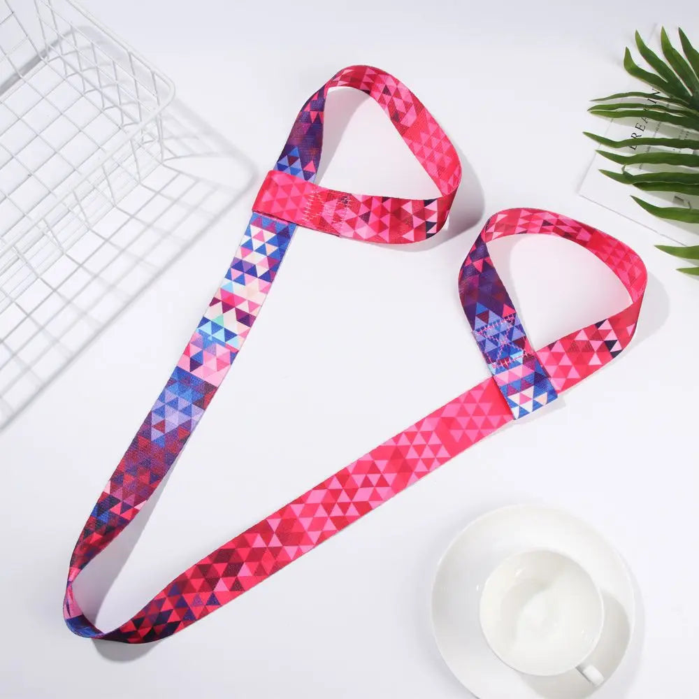 Nylon Colorful Straps Yoga Mat Strap Belt Adjustable Sports Sling Shoulder Carry Strap Belt Exercise Stretch Elastic Yoga Belt