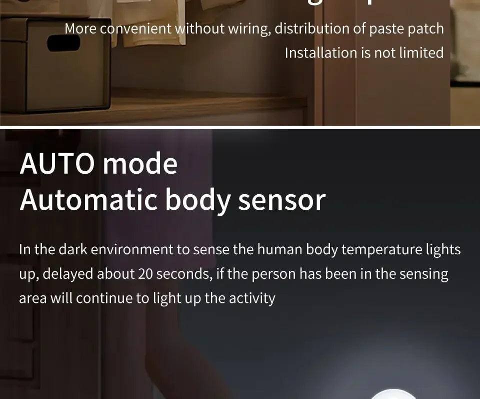 1/3PCS LED Motion Sensor Light Night Light USB Rechargeable Night Lamp for Kitchen Cabinet Wardrobe Lamp Staircase Closet Light