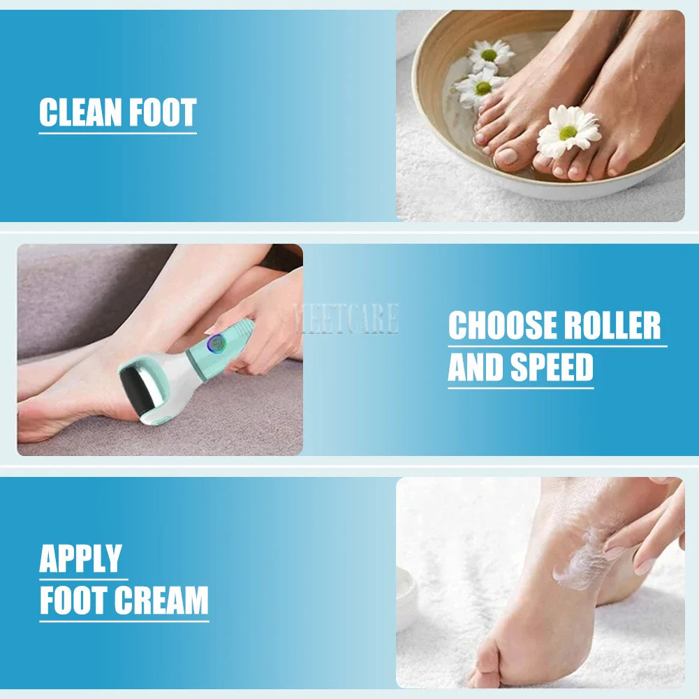 Electric Foot Grinder Dead Skin Remover Feet Scrubber Callus Pedicure Shaver Remove Dry Dead Cracked Safe Foot Care Repair