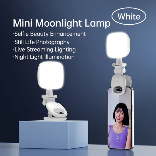 Portable LED Selfie Light Camera Mini Fill Light Rechargeable Phone Night Lights USB Clamp Lamp For Laptop Tablet TikTok Video