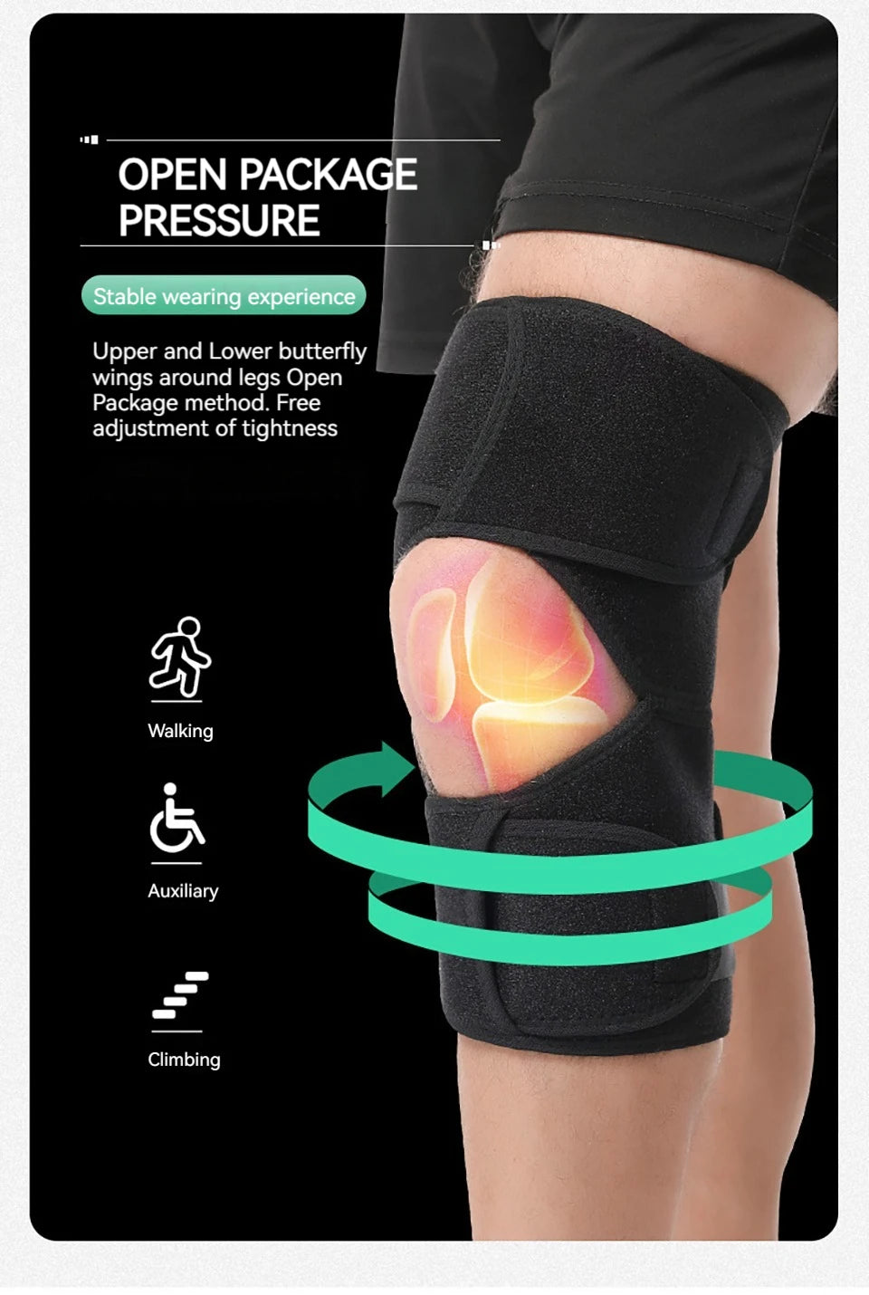 1Pcs Knee Support Medical Power Lift Knee Weakly Brace Joint Support Spring Stabilizer Gym sports Heath Care Leg Stretcher