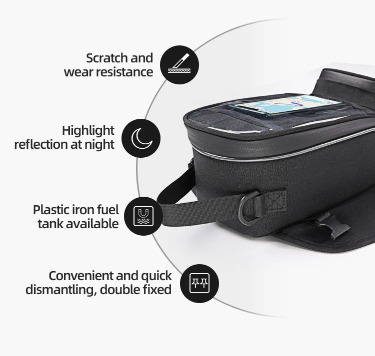 Waterproof Magnetic Motorcycle oil Fuel Tank Bag Navigation Universal Motorbike Riding Cycling Tool Backpack Portable