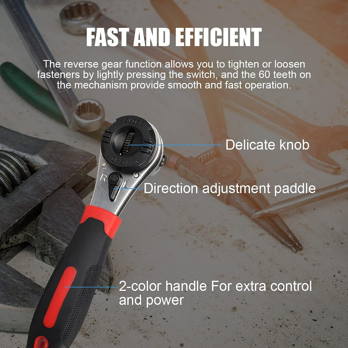 Adjustable Wrench Heat Treated Ratchet Wrench for 6-22mm Universal Adjustable Socket Wrench Ratcheting Wrench Set