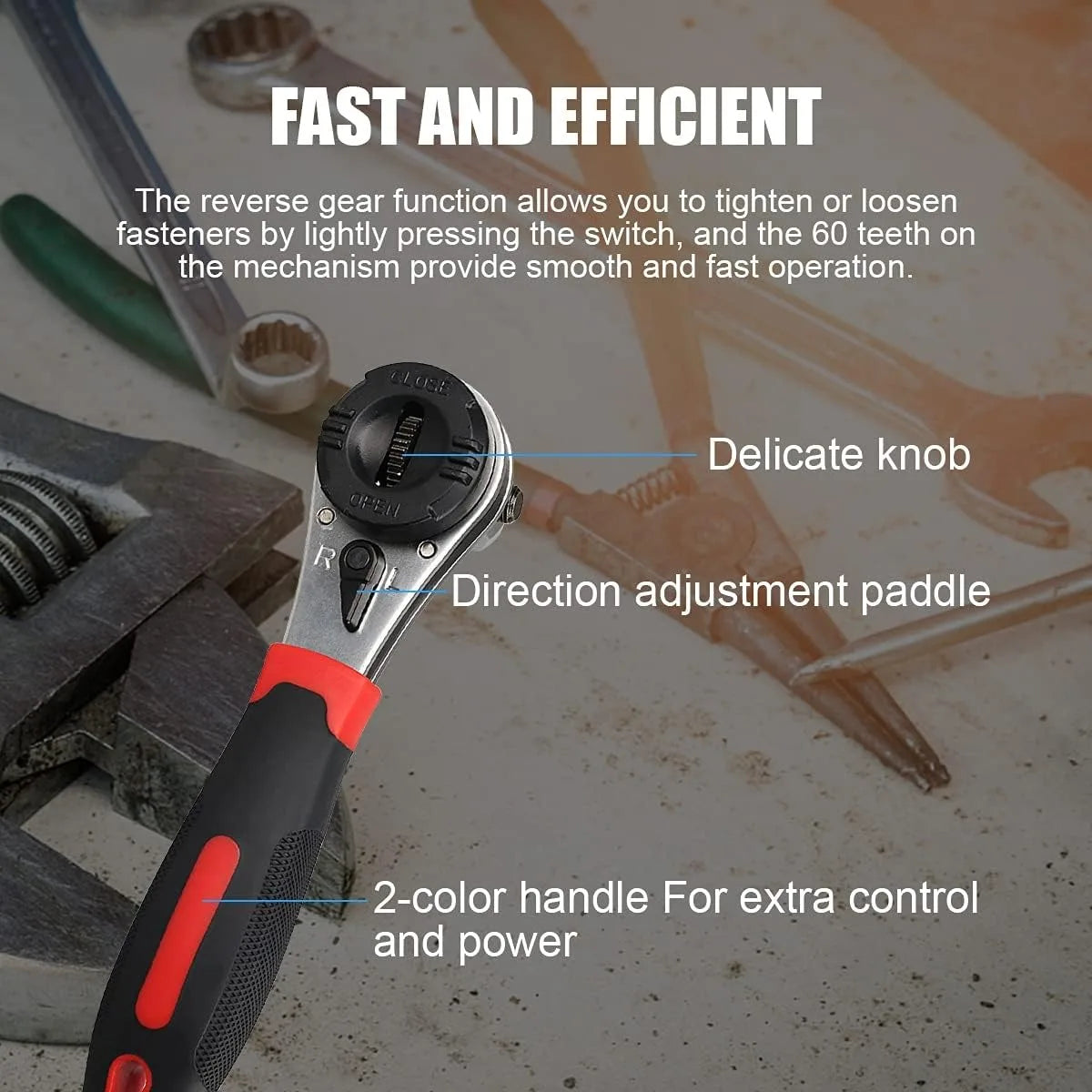 Adjustable Wrench Heat Treated Ratchet Wrench for 6-22mm Universal Adjustable Socket Wrench Ratcheting Wrench Set