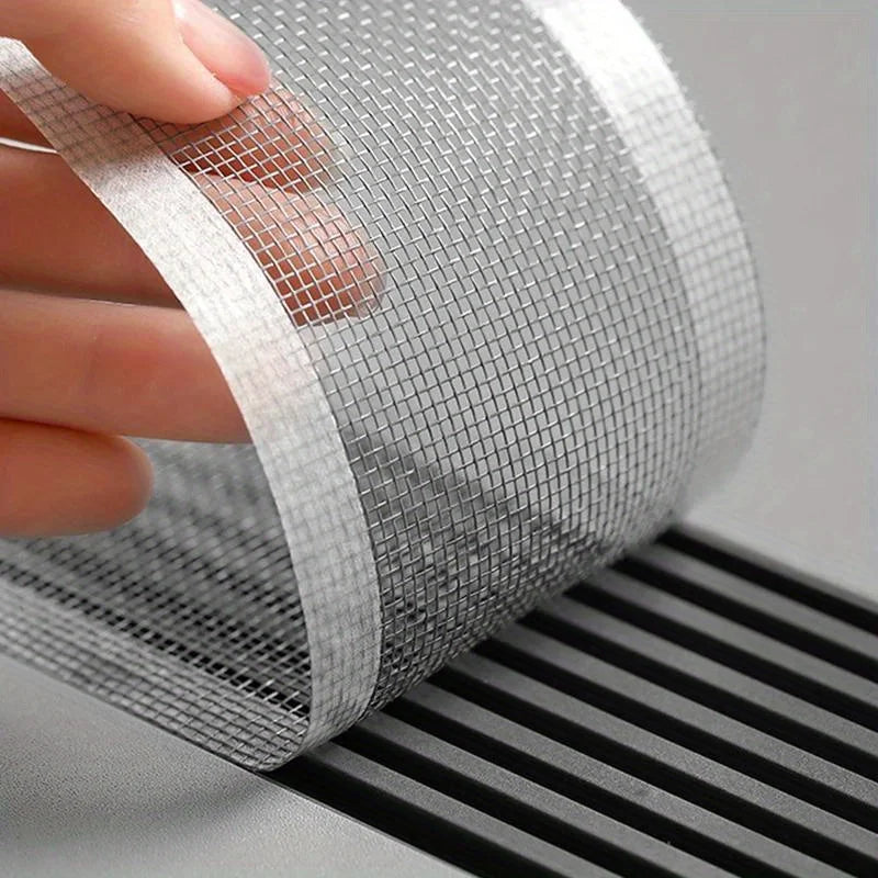 Shower Drain Hair Catcher Self-Adhesive,Disposable Mesh Sink Strainer Filter for Bathroom Floors Cutable,Waterproof,Mildew