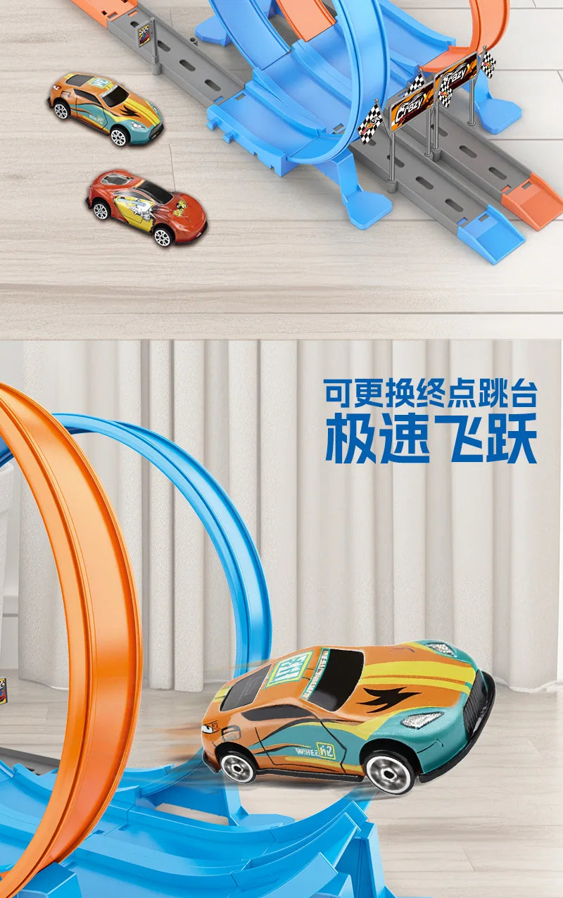 metal racing cars, alloy track catapults, and track carsBoys' and children's toy cars,