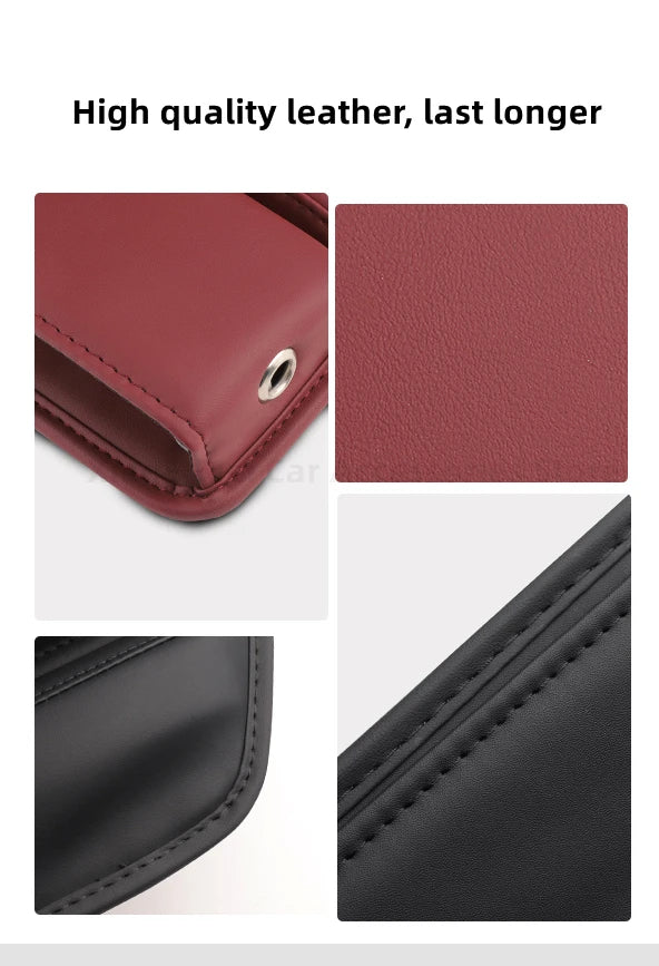 Leather Car Seat Gap Organizer Multifunction Console Crevice Filler Side Storage Box with Cup Holder Car Interior Storage Pocket