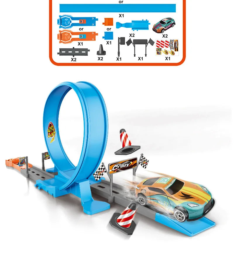 metal racing cars, alloy track catapults, and track carsBoys' and children's toy cars,