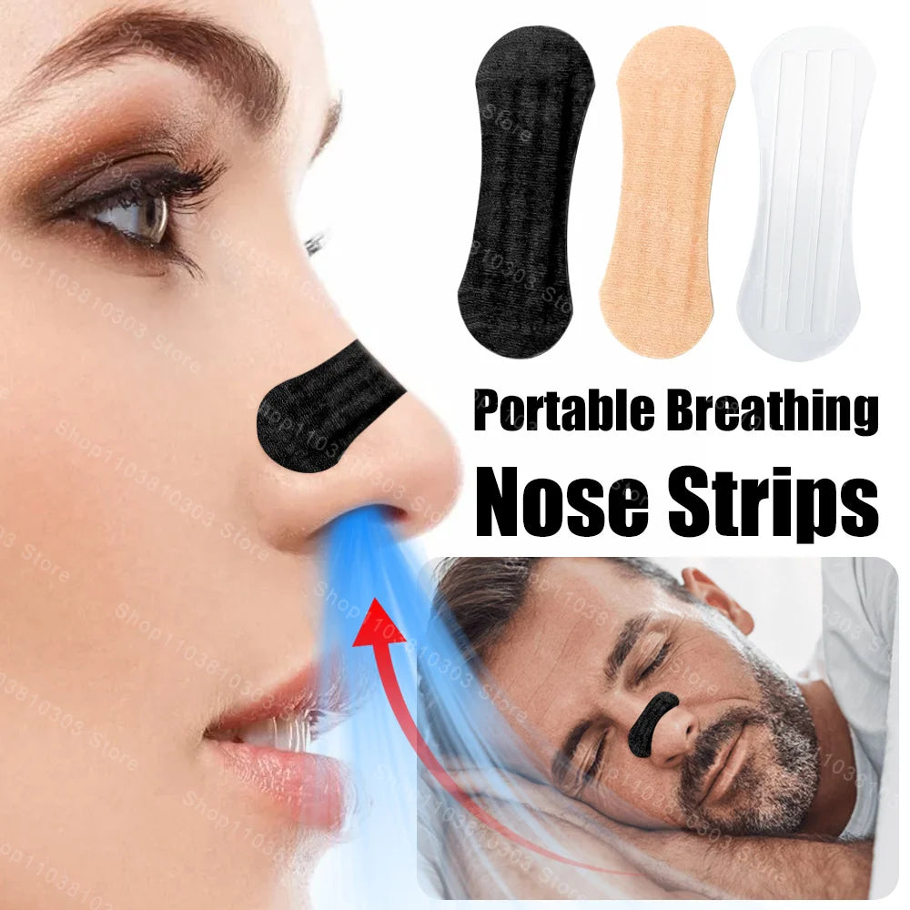 10/100Pcs Nasal Strips Portable Breathing Nose Strips Right Way Stop Snoring Sleeping Aid Device Easier Breath Improve Sleep