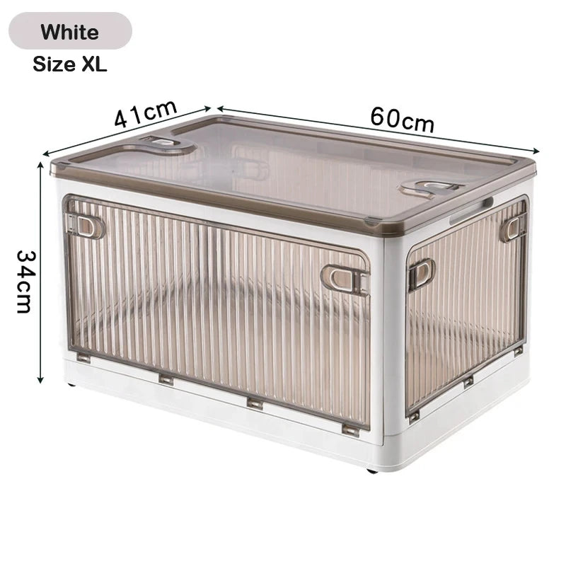 Foldable Storage Box Closet Organizer with Wheels Outdoor Stackable Sundries Organizer Clothes Quilts Toys Books Storage Box