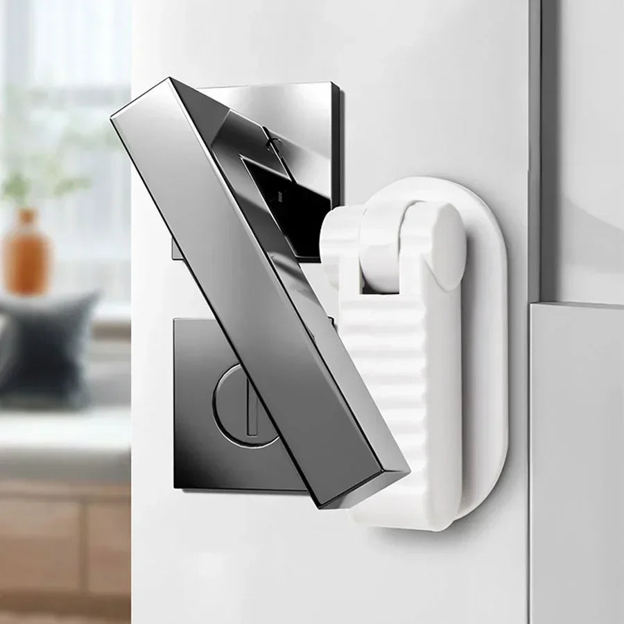 new Door Lever Lock Universal Anti-open Handle Child Baby Safety Locks Punch-free Multifunction Hidden Button Buckle Safety Lock