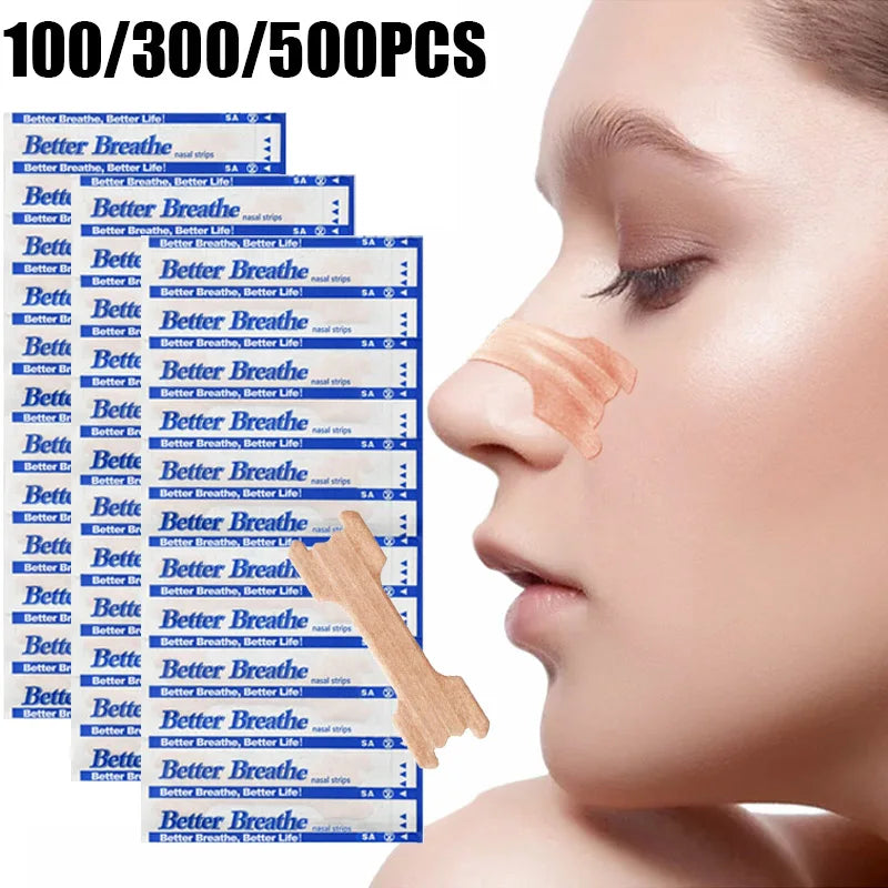 10/100/200pcs Anti Snoring Stickers Breathing Nasal Strips Physical Airway Expansion for Improved Nose Vent Comfort Sleep Aid