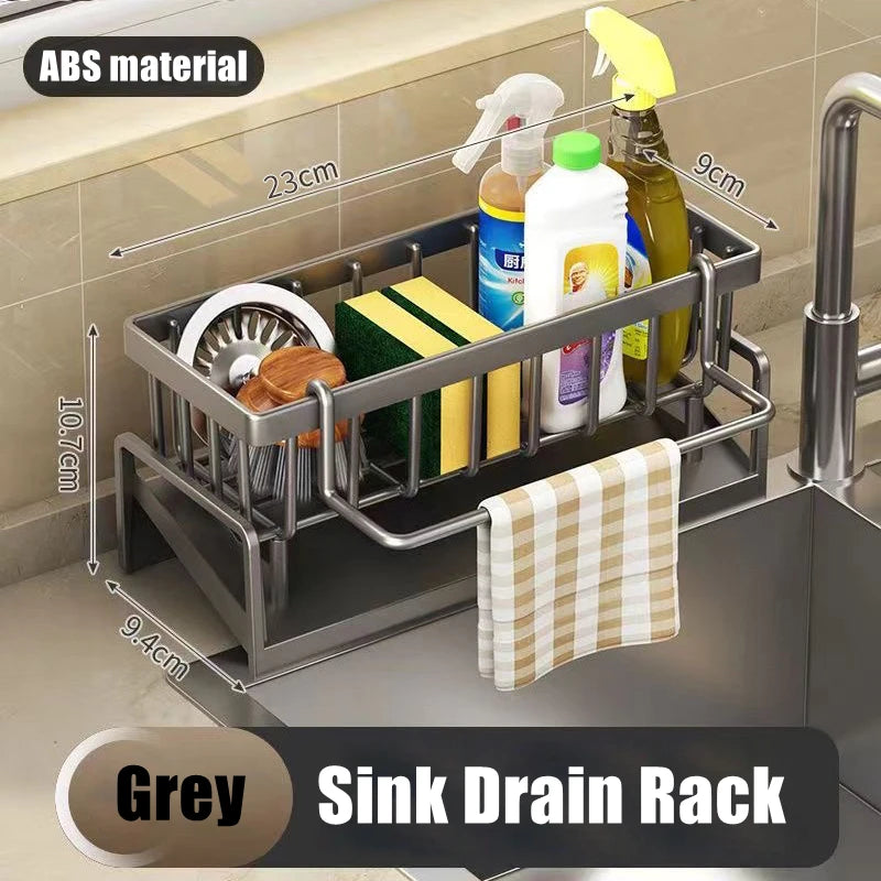 Kitchen Sink Drain Rack Organizer Carbon steel Self-draining Sink Shelf Soap Sponge Holder Dishcloth Towel Rack filter basket
