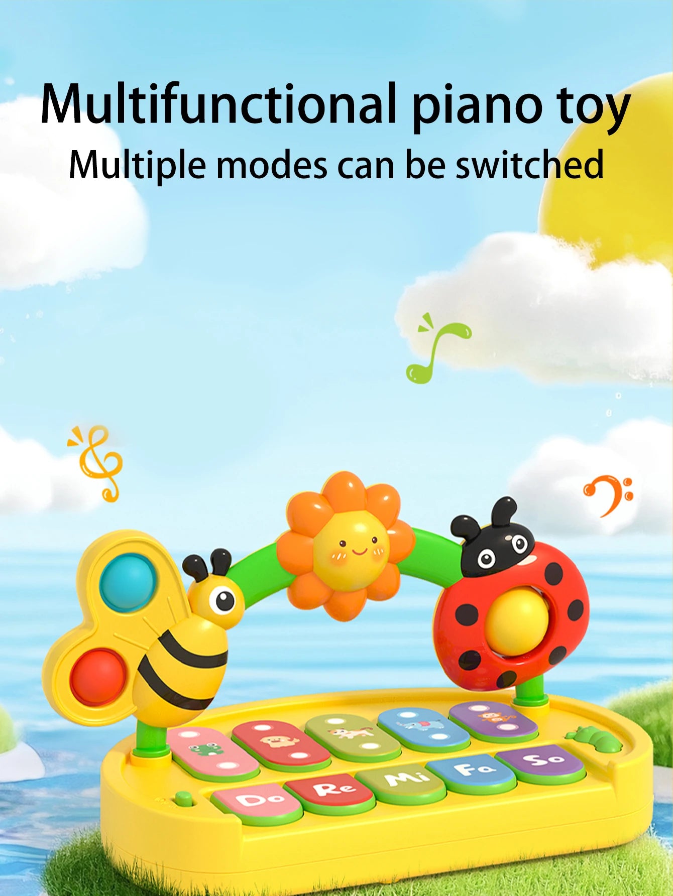 Baby Colorful Insect Musical Instrument - Baby Early Education Smart Electronic Piano Toy for Boys and Girls