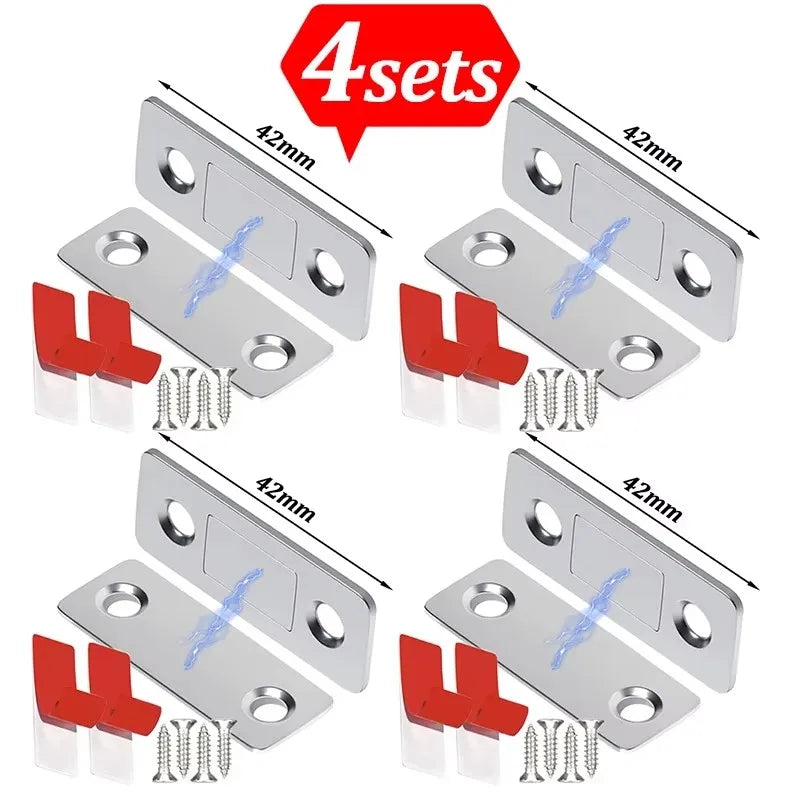 Magnetic Cabinet Catches Ultra Thin Door Strong Magnets Stopper Invisible Adhesive Drawer Magnet Lock for Kitchen Closet Closer