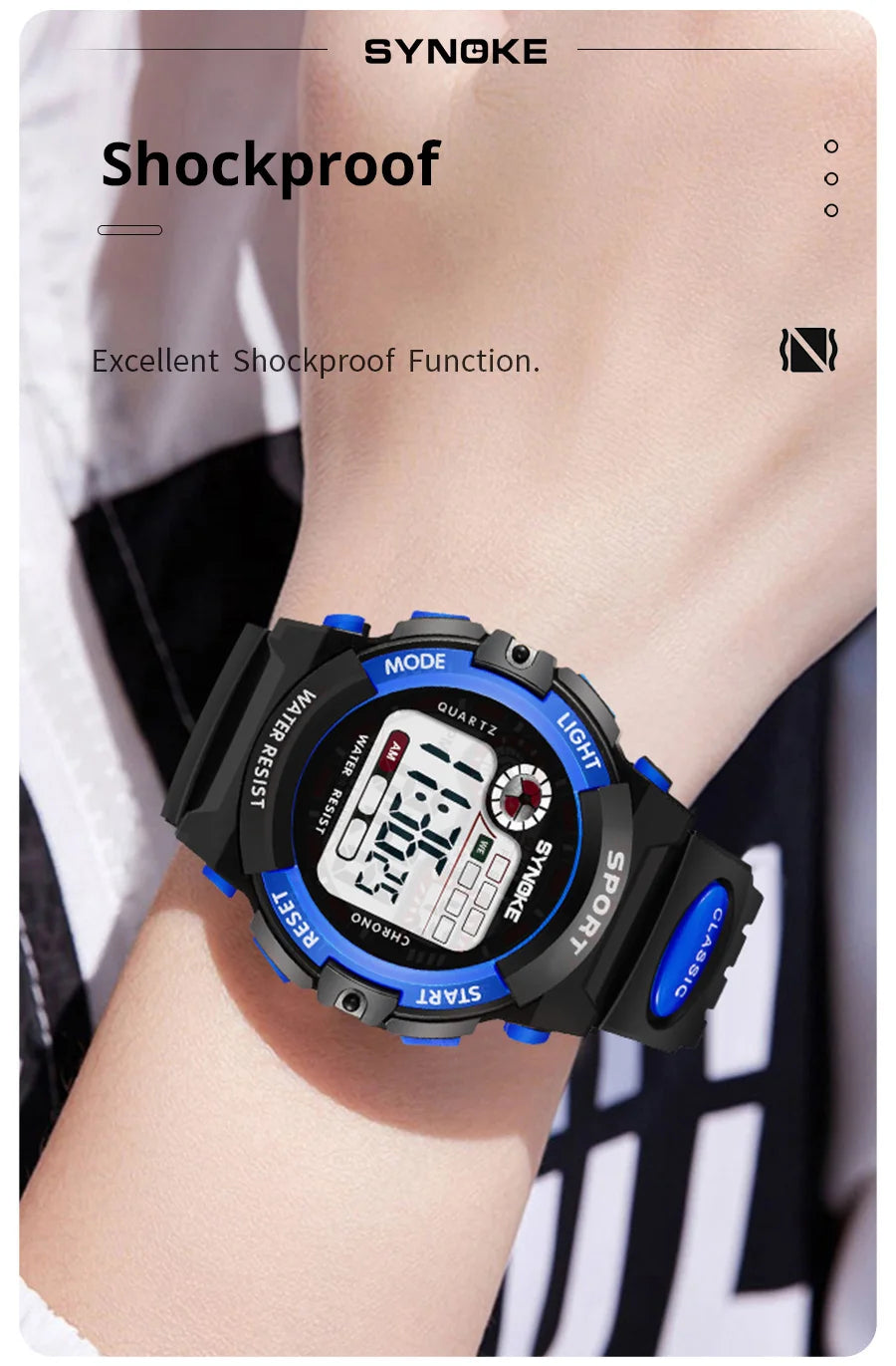 Student Sport Watches For Kids Colorful Electronic Watches Waterproof Clock Children Digital Watch For Boys Fashions Synoke