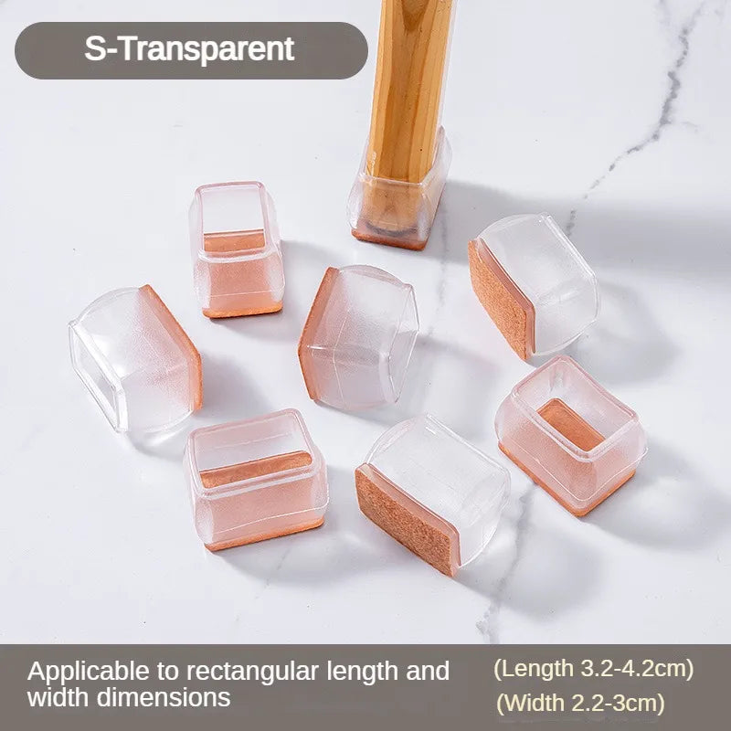 16/8/4Pcs Silicone Non-Slip Legs Pads Thick-soled Furniture Sofa Anti-noise Feet Cover Wood Floor From Scratches Protectors Mat