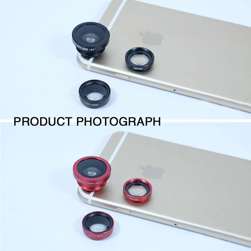 3in1 Fisheye Lens Wide Angle Micro Camera Lens for iPhone 14 13 3IN1 Zoom Fish Eye Len for Smartphone Lenses with Phone Clip